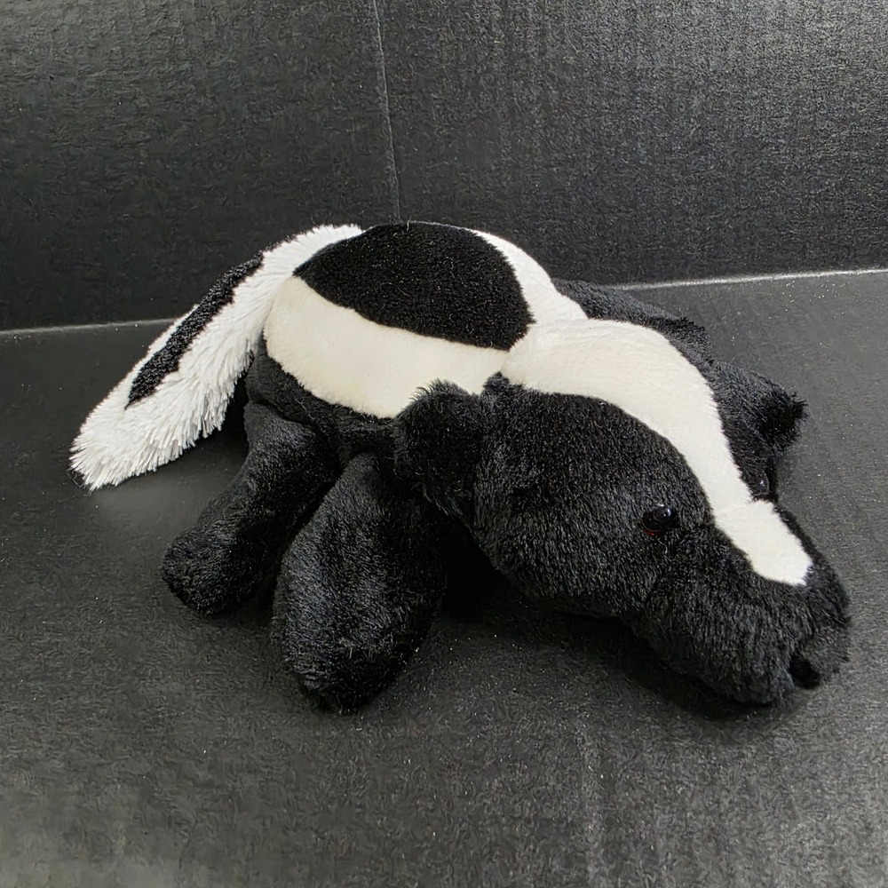 Caltoy Skunk Plush Full Body Hand Puppet Stuffed Animal Black White Soft Toy 12"
